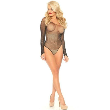 Body Teddy in Rete Nero Leg Avenue, Seduzione Elegante Taglia Unica